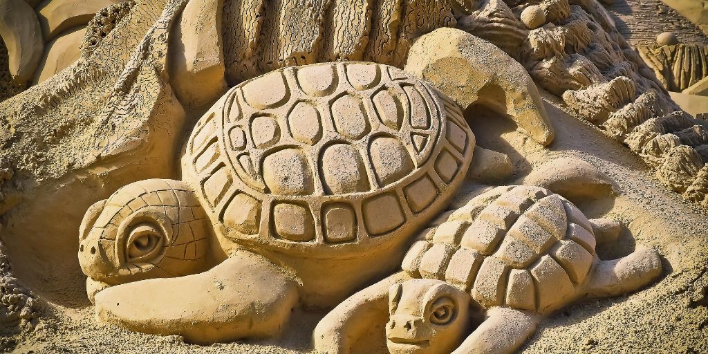 Schildkröten als Sandburg